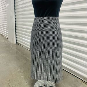 Ashley Black and White Geometric Pencil Skirt